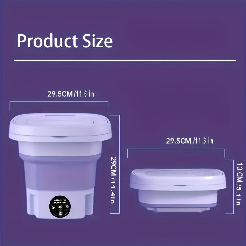 Collapsible Mini Washing Machine 8L for Travel & Home