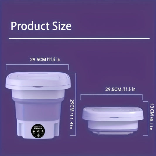 Collapsible Mini Washing Machine 8L for Travel & Home